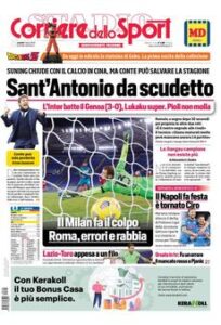 Prima pagina Corriere 01 03 2021