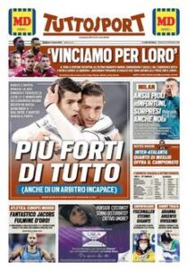 Prima pagina TuttoSport 07 03 2021