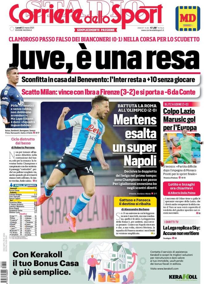 corriere dello sport 2021 03 22 6057d8177417c
