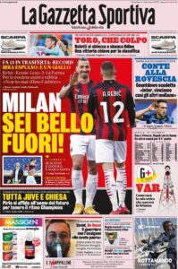 Prima pagina Gazzetta 11 04 2021