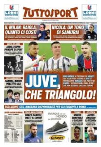 Prima pagina TuttoSport 10 04 2021