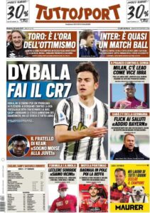 Prima pagina TuttoSport 18 04 2021