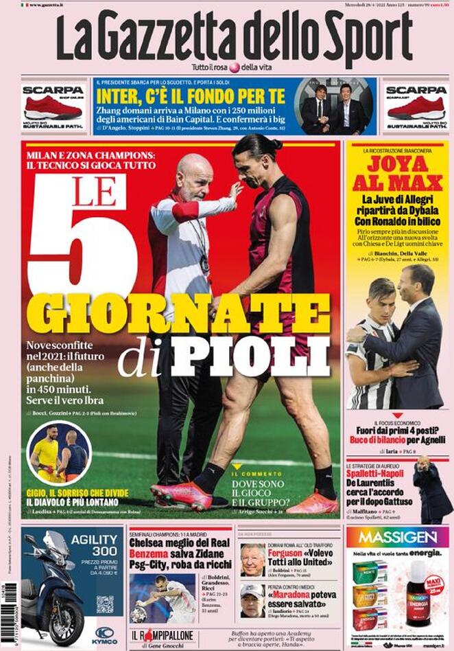 prima pagina gazzetta dello sport