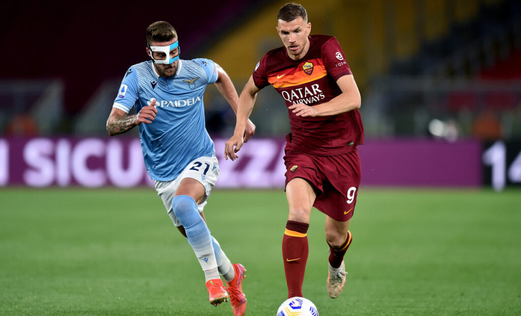 Dzeko su Inzaghi: «Gli anni alla Lazio parlano per lui. Per fortuna...» 1 Dzeko Milinkovic Savic Roma Lazio