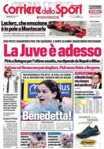 Prima pagina Corriere 23 05 2021