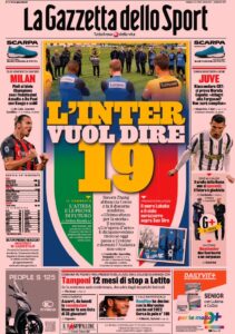 Prima pagina Gazzetta 1 05 2021