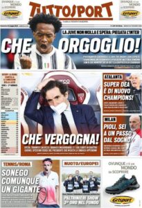 Prima pagina TuttoSport 16 05 2021