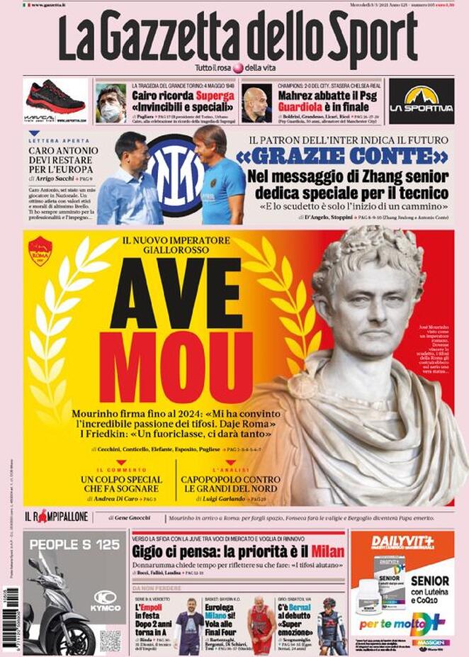 prima pagina gazzetta dello sport 5 maggio