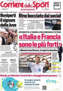 Prima pagina Corriere 19 06 2021