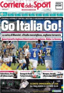 Prima pagina Corriere 26 06 2021