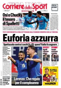 Prima pagina Corriere 5 06 2021