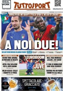 Prima pagina TuttoSport 28 06 2021