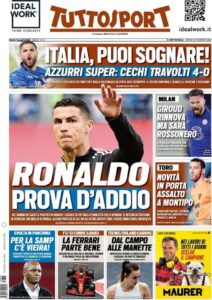 Prima pagina TuttoSport 5 06 2021