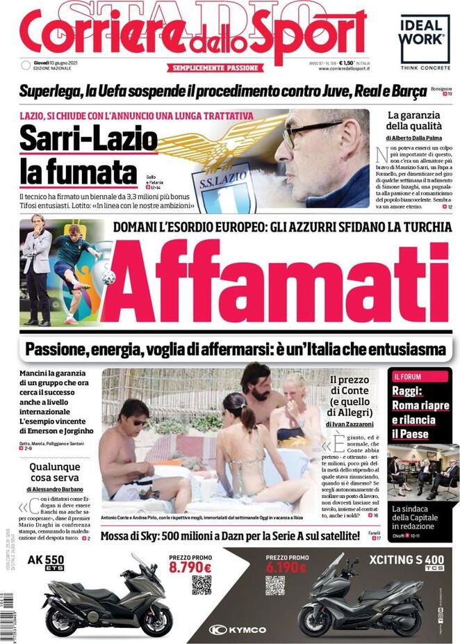 prima pagina corriere dello sport 10 giugno