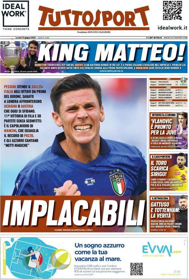prima pagina tuttosport 21 aprile