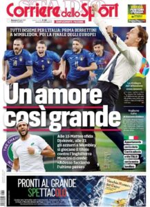 Prima pagina Corriere 11 07 2021