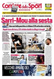 Prima pagina Corriere 15 07 2021