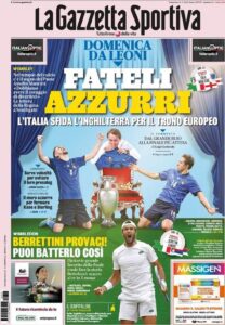 Prima pagina Gazzetta 11 07 2021