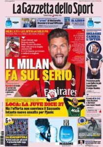 Prima pagina Gazzetta 17 07 2021