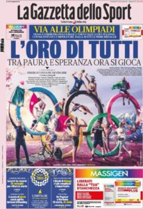 Prima pagina Gazzetta 23 07 2021