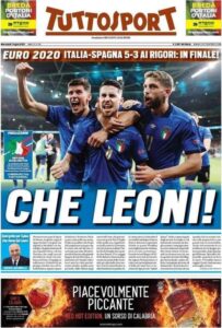 Prima pagina TuttoSport 07 07 2021