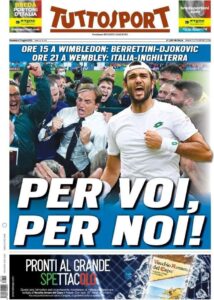 Prima pagina TuttoSport 11 07 2021