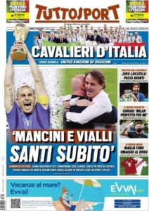 Prima pagina TuttoSport 17 07 2021