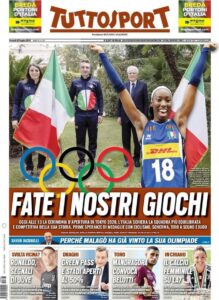 Prima pagina TuttoSport 23 07 2021