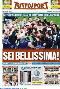 Prima pagina TuttoSport 3 07 2021