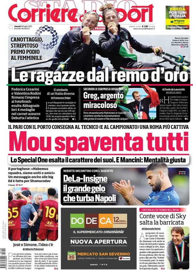 prima pagina corriere dello sport 30 lluglio