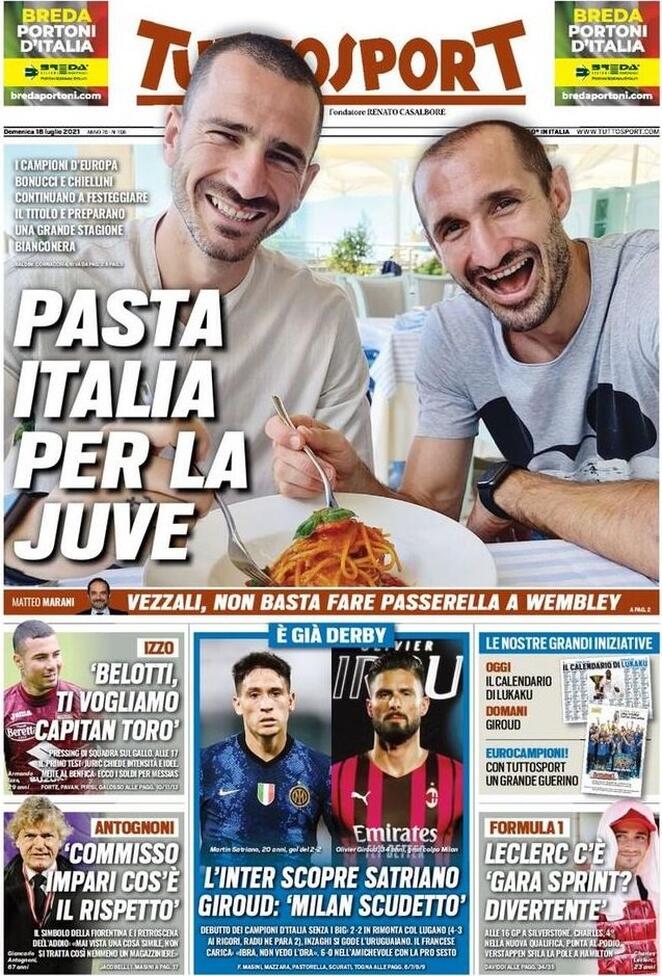 prima pagina tuttosport 18 luglio
