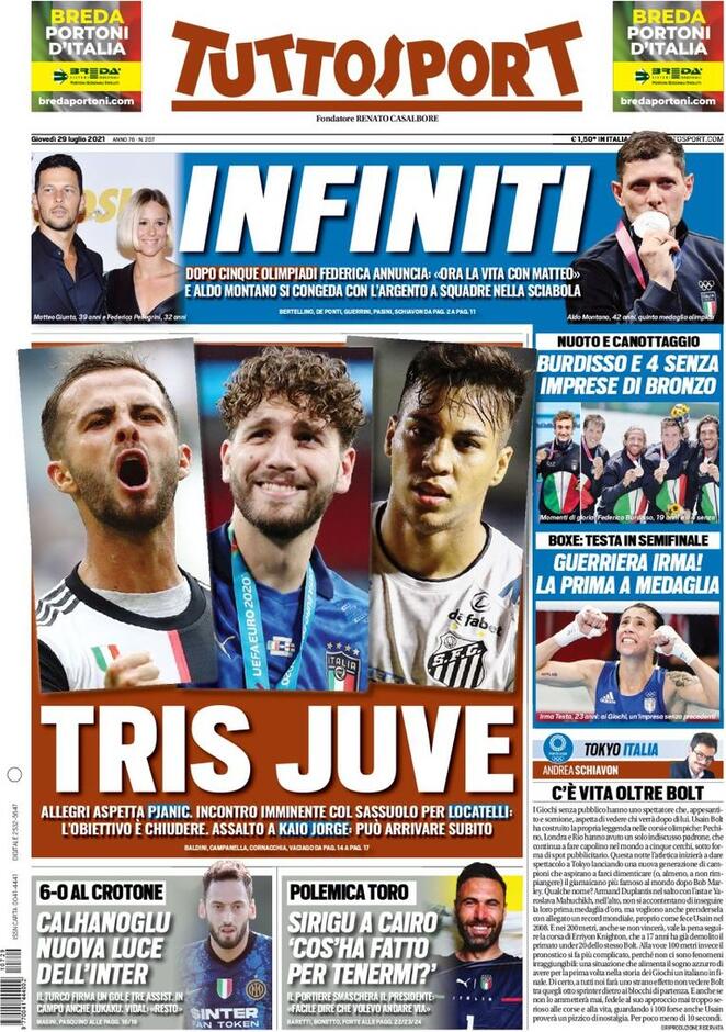 tuttosport prima pagina 29 luglio