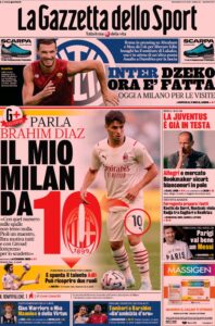 Prima pagina Gazzetta 11 08 2021