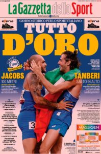 Prima pagina Gazzetta 2 08 2021