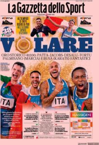 Prima pagina Gazzetta 7 08 2021