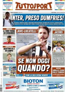Prima pagina TuttoSport 13 08 2021