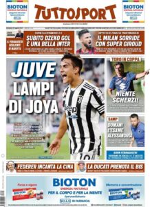Prima pagina TuttoSport 15 08 2021