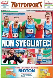 Prima pagina TuttoSport 7 08 2021