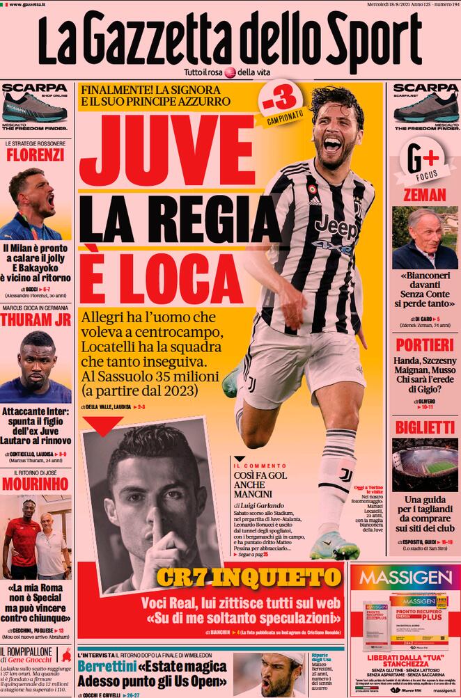 prima pagina gazzetta dello sport
