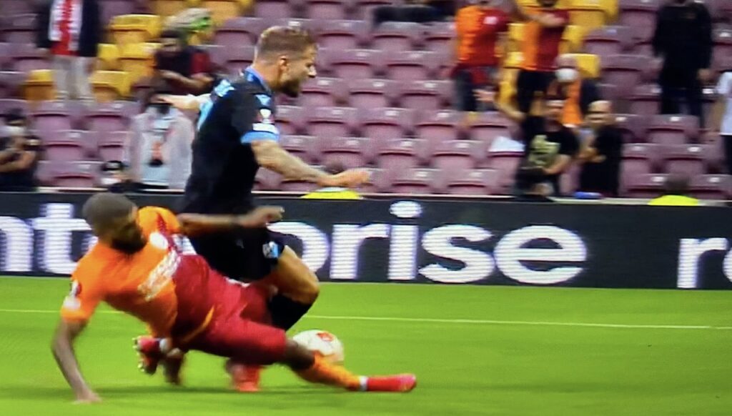 Galatasaray Lazio: Immobile-Marcao, doppio contatto dubbio in area 1 immobile marcao