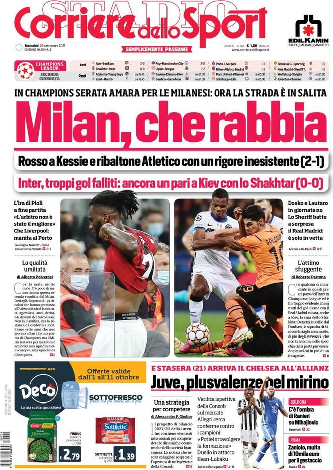 prima pagina cds 29 settembre