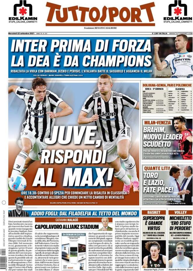 tuttosport 22 settembre