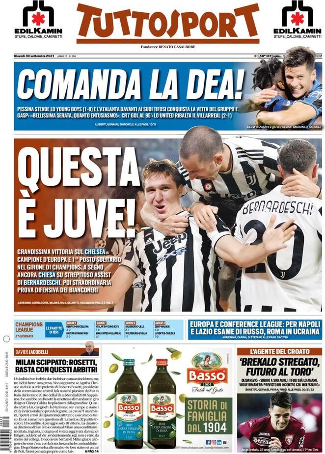 tuttosport prima pagina 30 settembre