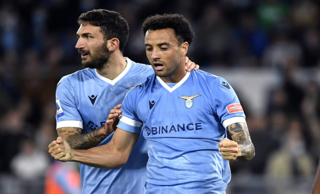 Lazio-Marsiglia, compare uno striscione per Felipe Anderson 1 esult gol Anderson STA7247