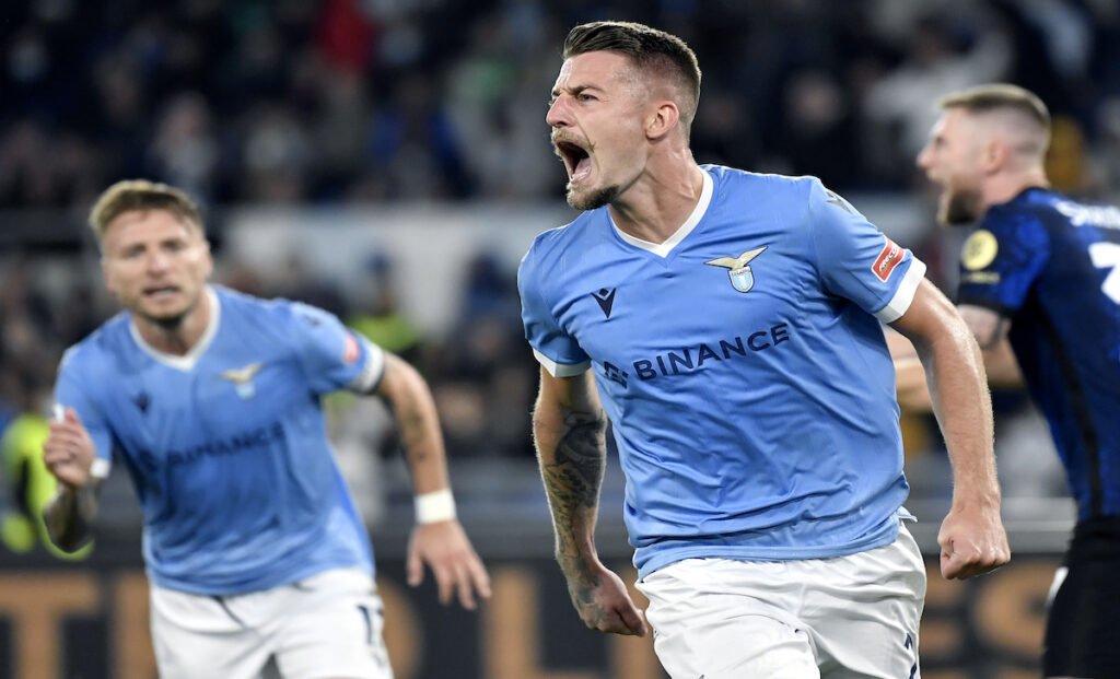 Lazio-Inter, i biancocelesti tornano sul gol di Milinkovic 1 esult gol Milinkovic STA7414