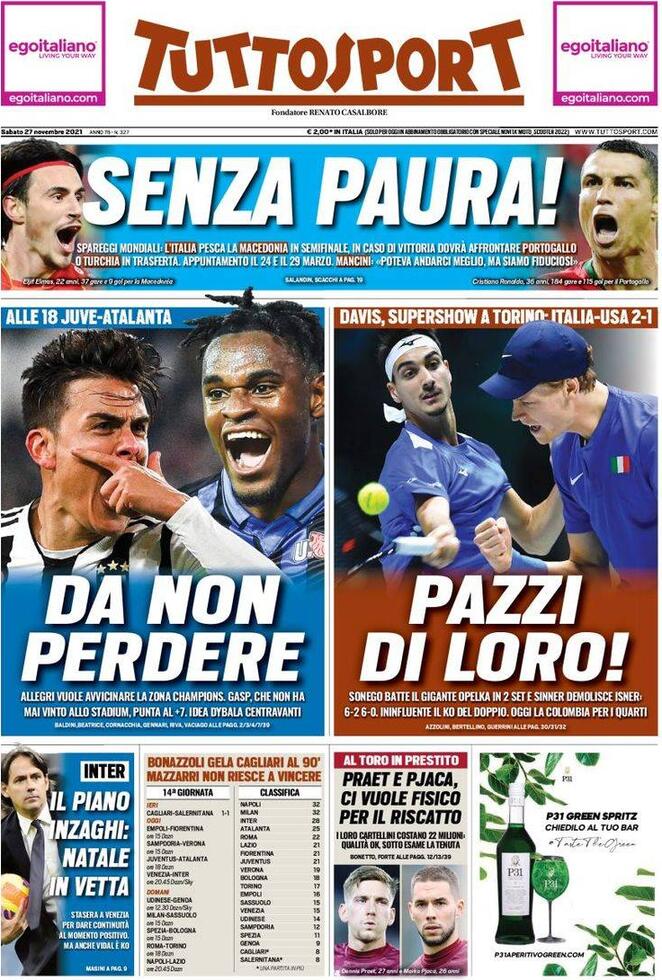 tuttosport 27 novembre