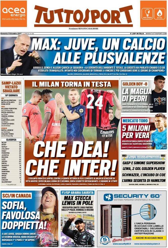 tuttosport 5 dicembre