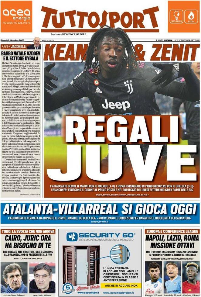 tuttosport 9 dicembre