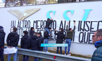 Striscione Lazio tifosi Formello