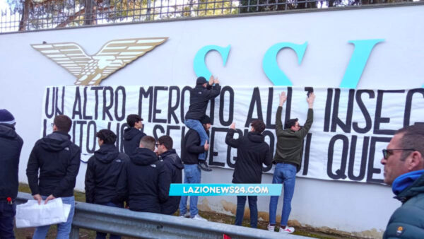 Striscione Lazio tifosi Formello